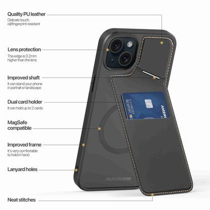 For iPhone 14 / 13 DUX DUCIS Rafi II Series MagSafe Magnetic Holder RFID Phone Case(Black) by DUX DUCIS