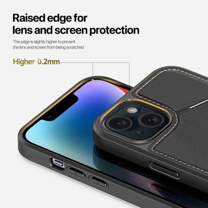 For iPhone 14 / 13 DUX DUCIS Rafi II Series MagSafe Magnetic Holder RFID Phone Case(Black) by DUX DUCIS