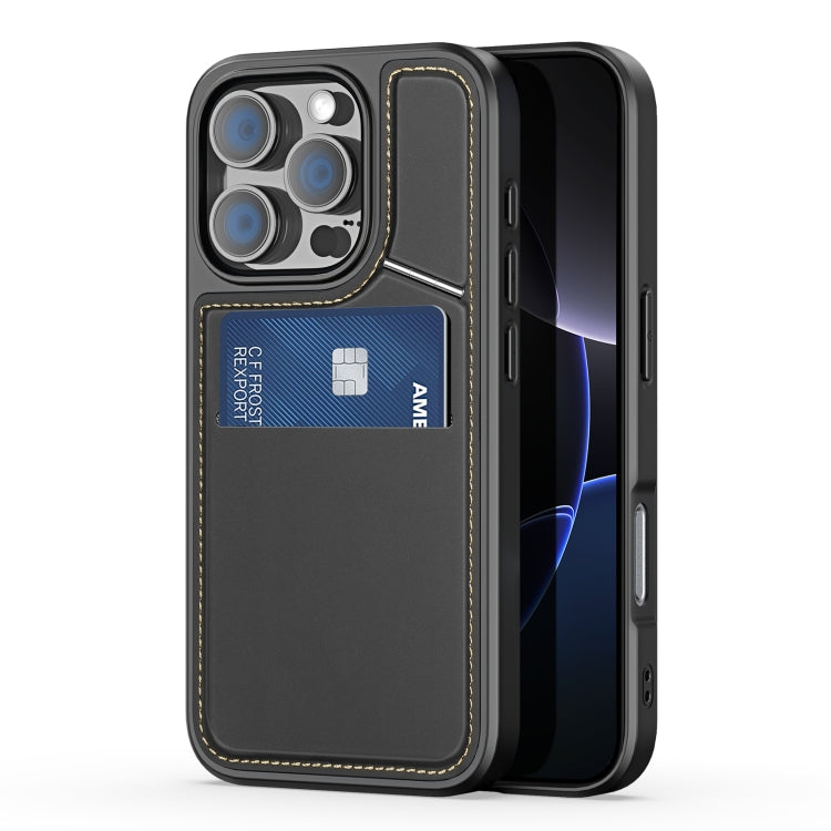 For iPhone 16 Pro Max DUX DUCIS Rafi II Series MagSafe Magnetic Holder RFID Phone Case(Black) by DUX DUCIS