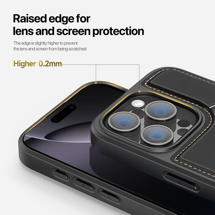 For iPhone 16 Pro Max DUX DUCIS Rafi II Series MagSafe Magnetic Holder RFID Phone Case(Black) by DUX DUCIS