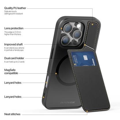 For iPhone 16 Pro DUX DUCIS Rafi II Series MagSafe Magnetic Holder RFID Phone Case(Black) by DUX DUCIS