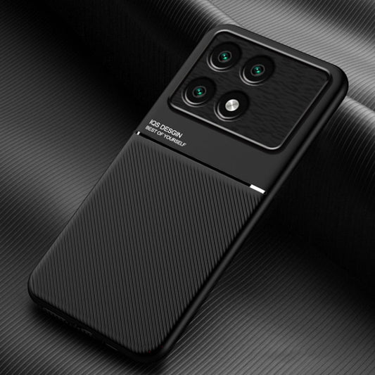 For Xiaomi Redmi K70 Classic Tilt Strip Grain Magnetic Shockproof PC + TPU Phone Case(Black) - Xiaomi Cases by buy2fix | Online Shopping UK | buy2fix