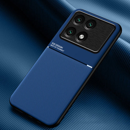 For Xiaomi Redmi K70E Classic Tilt Strip Grain Magnetic Shockproof PC + TPU Phone Case(Blue) - Xiaomi Cases by buy2fix | Online Shopping UK | buy2fix