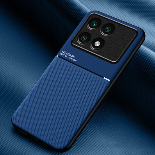 For Xiaomi Redmi K70E Classic Tilt Strip Grain Magnetic Shockproof PC + TPU Phone Case(Blue) - Xiaomi Cases by buy2fix | Online Shopping UK | buy2fix