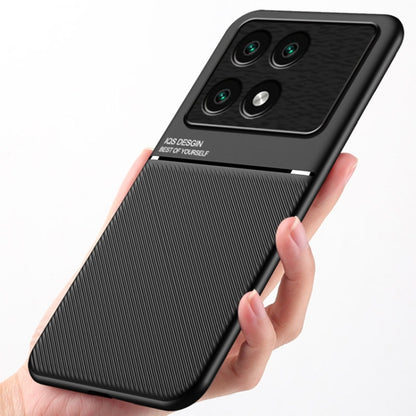 For Xiaomi Redmi K70E Classic Tilt Strip Grain Magnetic Shockproof PC + TPU Phone Case(Blue) - Xiaomi Cases by buy2fix | Online Shopping UK | buy2fix
