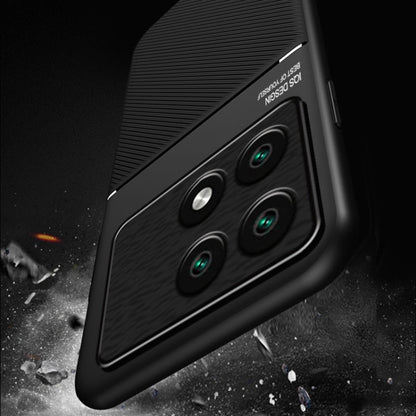 For Xiaomi Redmi K70E Classic Tilt Strip Grain Magnetic Shockproof PC + TPU Phone Case(Blue) - Xiaomi Cases by buy2fix | Online Shopping UK | buy2fix