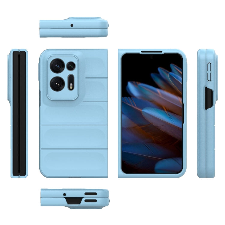 For OPPO Find N2 Magic Shield Fold PC Shockproof Phone Case(Light Blue) by buy2fix