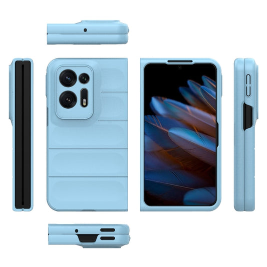 For OPPO Find N2 Magic Shield Fold PC Shockproof Phone Case(Light Blue) by buy2fix