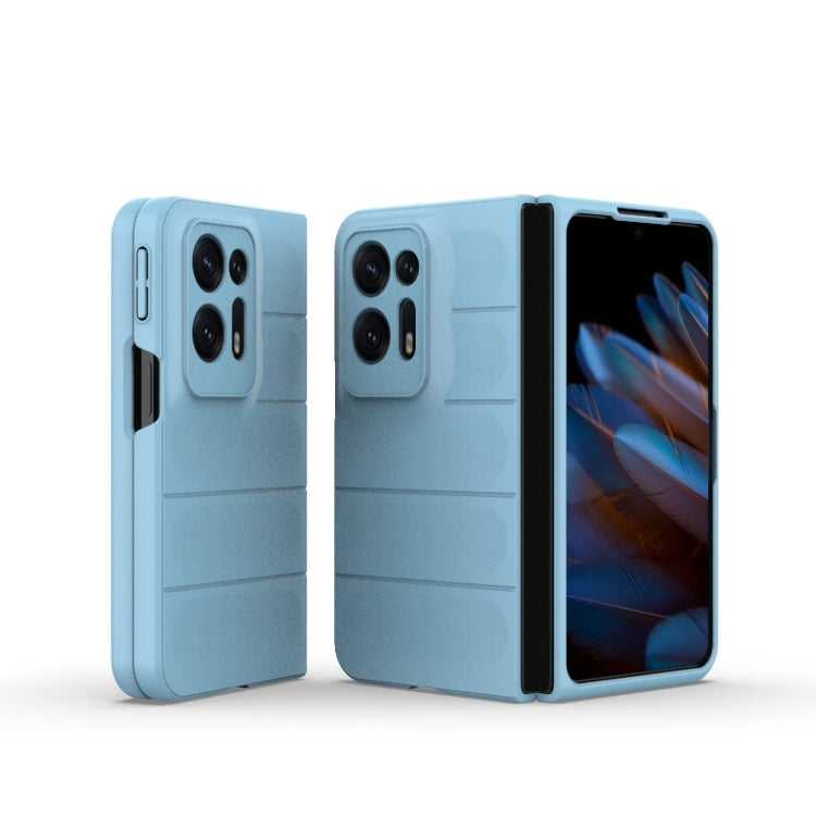 For OPPO Find N2 Magic Shield Fold PC Shockproof Phone Case(Light Blue) by buy2fix