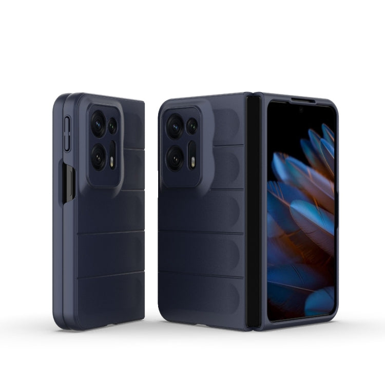 For OPPO Find N2 Magic Shield Fold PC Shockproof Phone Case(Dark Blue) by buy2fix