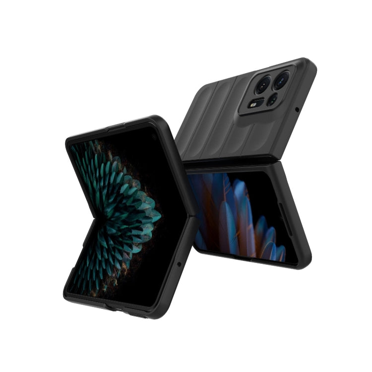 For OPPO Find N2 Magic Shield Fold PC Shockproof Phone Case(Dark Blue) by buy2fix