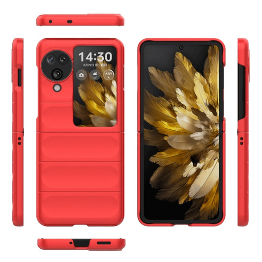 For OPPO Find N3 Flip Magic Shield Fold PC Shockproof Phone Case(Red) - OPPO Cases by buy2fix | Online Shopping UK | buy2fix