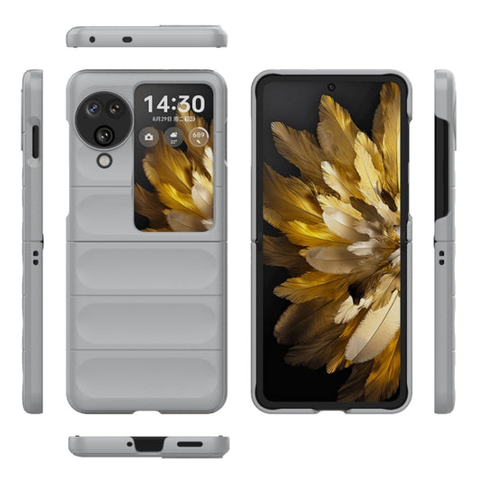 For OPPO Find N3 Flip Magic Shield Fold PC Shockproof Phone Case(Grey) - OPPO Cases by buy2fix | Online Shopping UK | buy2fix