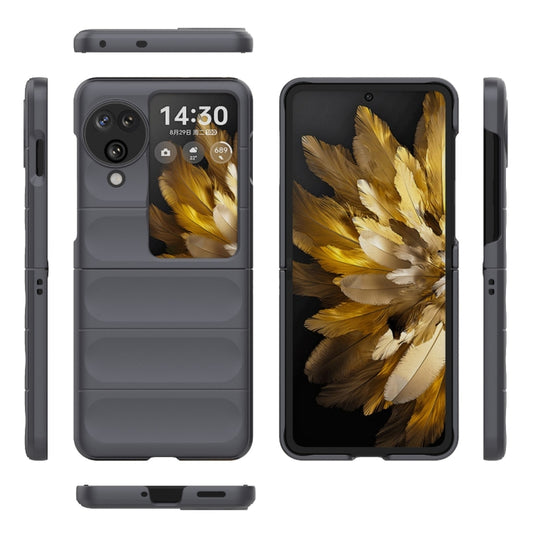 For OPPO Find N3 Flip Magic Shield Fold PC Shockproof Phone Case(Dark Grey) - OPPO Cases by buy2fix | Online Shopping UK | buy2fix