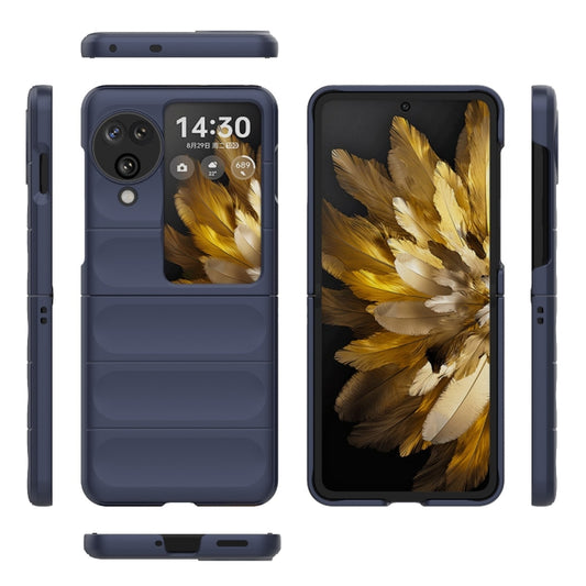 For OPPO Find N3 Flip Magic Shield Fold PC Shockproof Phone Case(Dark Blue) - OPPO Cases by buy2fix | Online Shopping UK | buy2fix