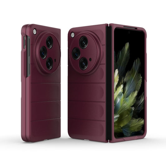 For OPPO Find N3 Magic Shield Fold PC Shockproof Phone Case(Wine Red) - OPPO Cases by buy2fix | Online Shopping UK | buy2fix