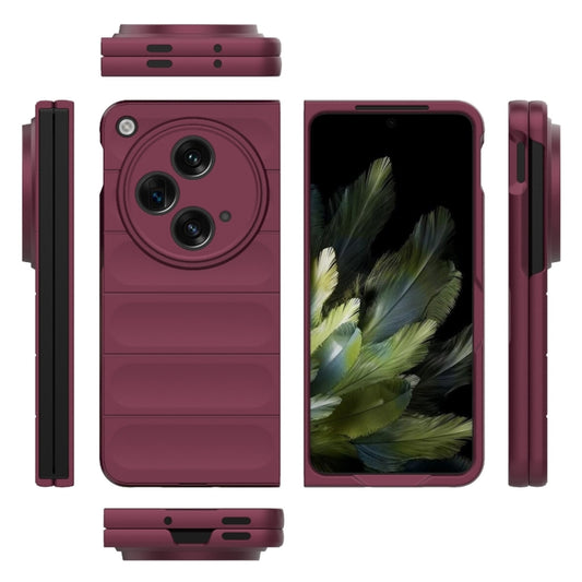 For OPPO Find N3 Magic Shield Fold PC Shockproof Phone Case(Wine Red) - OPPO Cases by buy2fix | Online Shopping UK | buy2fix