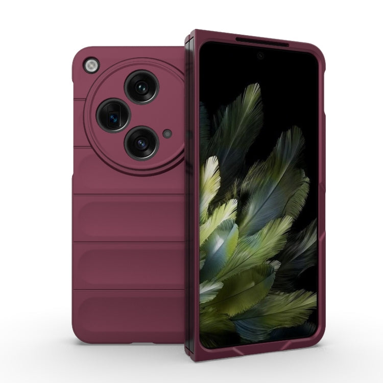 For OPPO Find N3 Magic Shield Fold PC Shockproof Phone Case(Wine Red) - OPPO Cases by buy2fix | Online Shopping UK | buy2fix