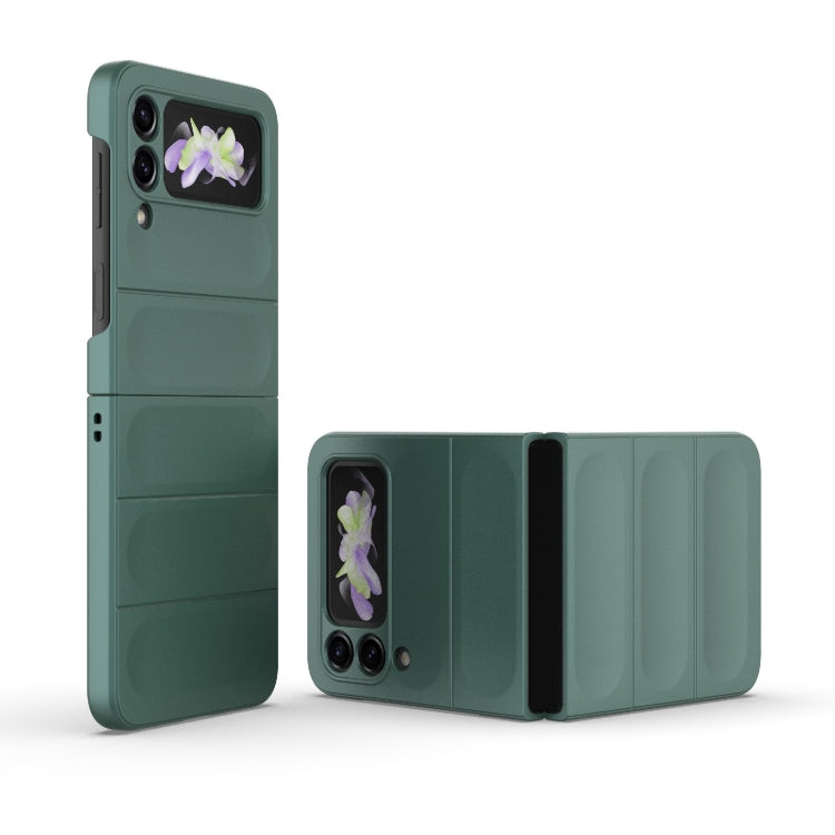 For Samsung Galaxy Z Flip3 5G Magic Shield Fold PC Shockproof Phone Case(Dark Green) by buy2fix