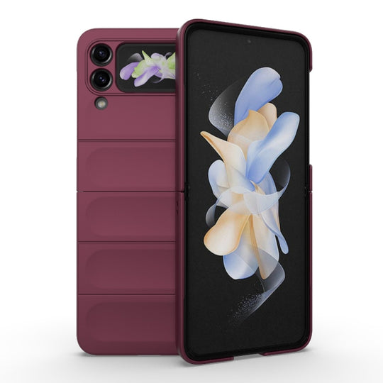 For Samsung Galaxy Z Flip3 5G Magic Shield Fold PC Shockproof Phone Case(Wine Red)