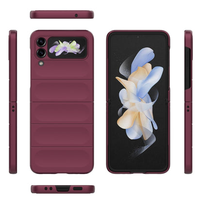 For Samsung Galaxy Z Flip3 5G Magic Shield Fold PC Shockproof Phone Case(Wine Red) by buy2fix