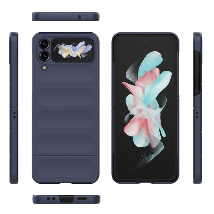 For Samsung Galaxy Z Flip4 5G Magic Shield Fold PC Shockproof Phone Case(Dark Blue) by buy2fix