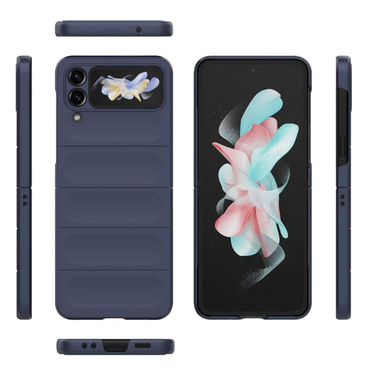 For Samsung Galaxy Z Flip4 5G Magic Shield Fold PC Shockproof Phone Case(Dark Blue) by buy2fix