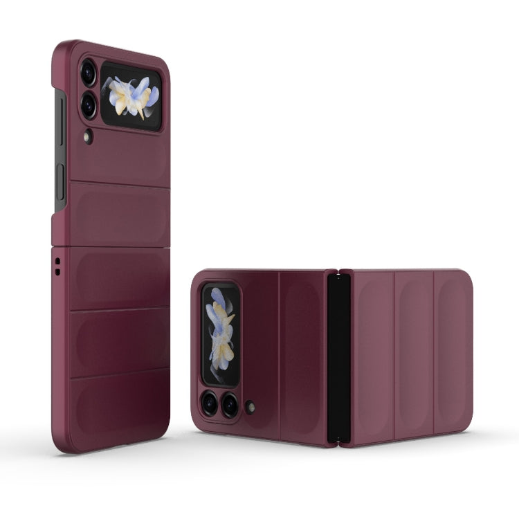 For Samsung Galaxy Z Flip4 5G Magic Shield Fold PC Shockproof Phone Case(Wine Red) by buy2fix