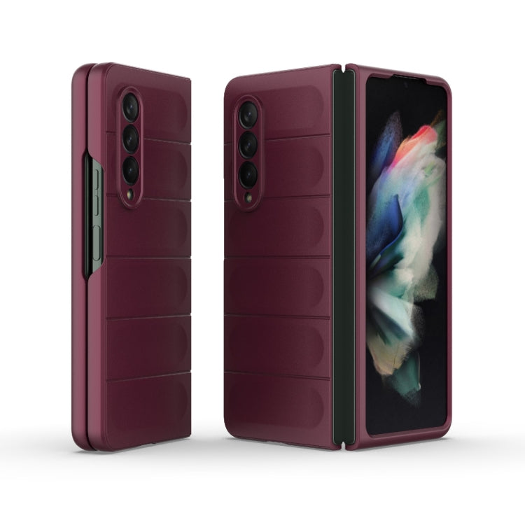 For Samsung Galaxy Z Fold3 5G Magic Shield Fold PC Shockproof Phone Case(Wine Red) by buy2fix