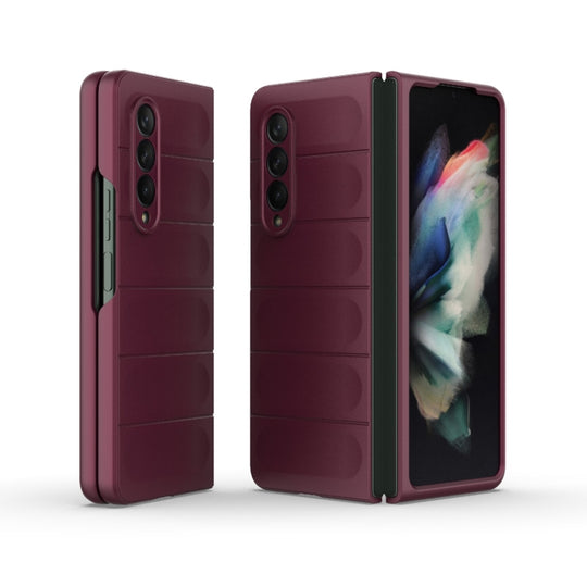 For Samsung Galaxy Z Fold3 5G Magic Shield Fold PC Shockproof Phone Case(Wine Red)