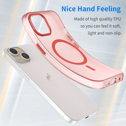For iPhone 14 MagSafe Frosted Translucent TPU + PC Full Coverage Phone Case(Red) by buy2fix