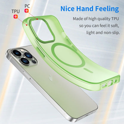 For iPhone 13 Pro MagSafe Frosted Translucent TPU + PC Full Coverage Phone Case(Green) by buy2fix