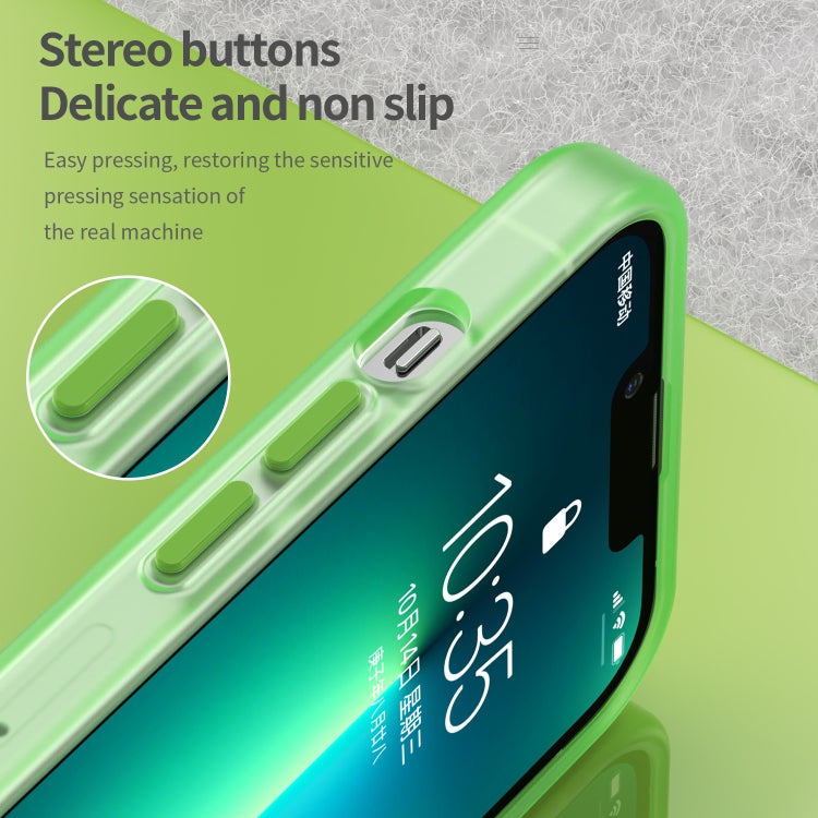 For iPhone 13 Pro MagSafe Frosted Translucent TPU + PC Full Coverage Phone Case(Green) by buy2fix