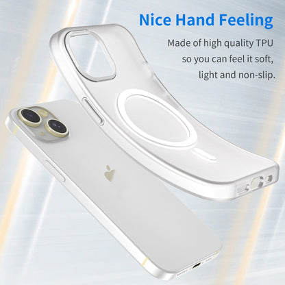 For iPhone 16 MagSafe Frosted Translucent TPU + PC Full Coverage Phone Case(White) by buy2fix