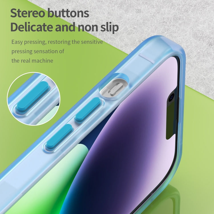 For iPhone 16 Plus MagSafe Frosted Translucent TPU + PC Full Coverage Phone Case(Blue) by buy2fix