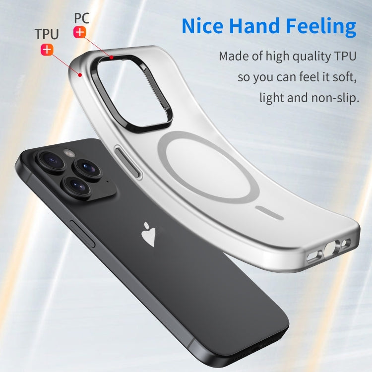 For iPhone 16 Pro MagSafe Frosted Translucent TPU + PC Full Coverage Phone Case(Black) by buy2fix