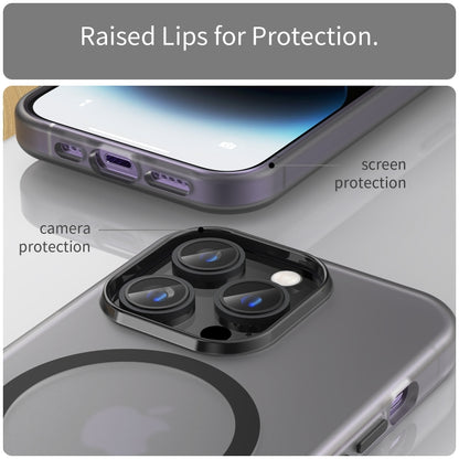 For iPhone 16 Pro MagSafe Frosted Translucent TPU + PC Full Coverage Phone Case(Black) by buy2fix