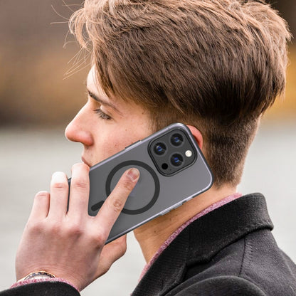 For iPhone 16 Pro MagSafe Frosted Translucent TPU + PC Full Coverage Phone Case(Black) by buy2fix