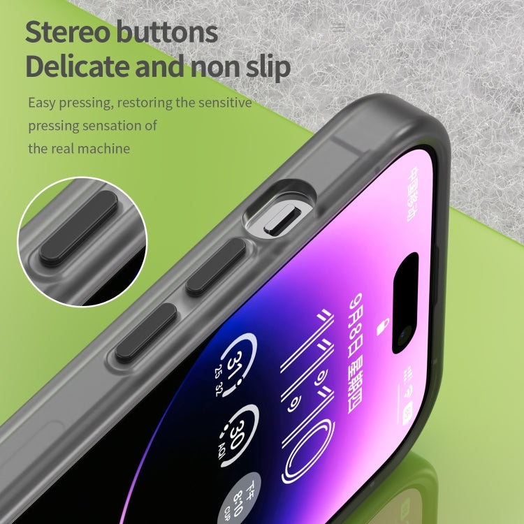 For iPhone 16 Pro MagSafe Frosted Translucent TPU + PC Full Coverage Phone Case(Black) by buy2fix