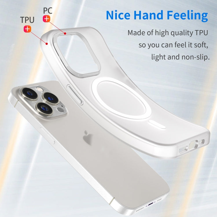 For iPhone 16 Pro MagSafe Frosted Translucent TPU + PC Full Coverage Phone Case(White) by buy2fix