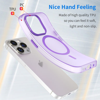 For iPhone 16 Pro MagSafe Frosted Translucent TPU + PC Full Coverage Phone Case(Dark Purple) by buy2fix