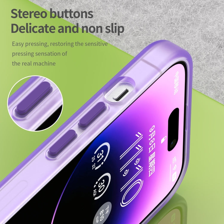 For iPhone 16 Pro MagSafe Frosted Translucent TPU + PC Full Coverage Phone Case(Dark Purple) by buy2fix