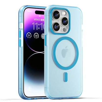 For iPhone 16 Pro MagSafe Frosted Translucent TPU + PC Full Coverage Phone Case(Blue) by buy2fix