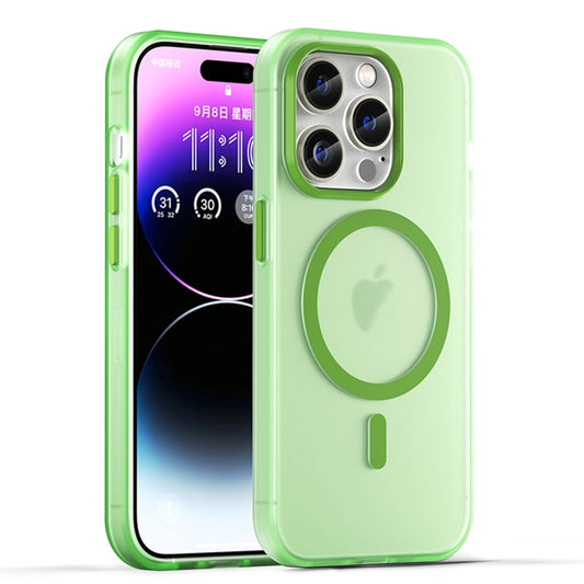 For iPhone 16 Pro MagSafe Frosted Translucent TPU + PC Full Coverage Phone Case(Green) by buy2fix