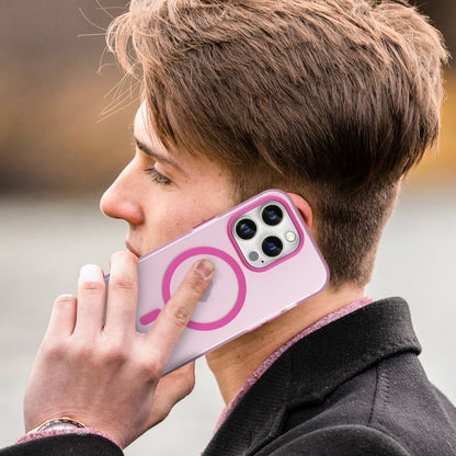 For iPhone 16 Pro MagSafe Frosted Translucent TPU + PC Full Coverage Phone Case(Pink) by buy2fix