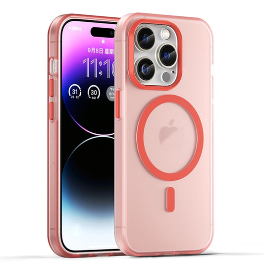 For iPhone 16 Pro MagSafe Frosted Translucent TPU + PC Full Coverage Phone Case(Red) by buy2fix