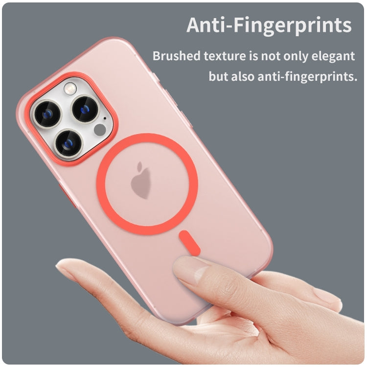 For iPhone 16 Pro MagSafe Frosted Translucent TPU + PC Full Coverage Phone Case(Red) by buy2fix