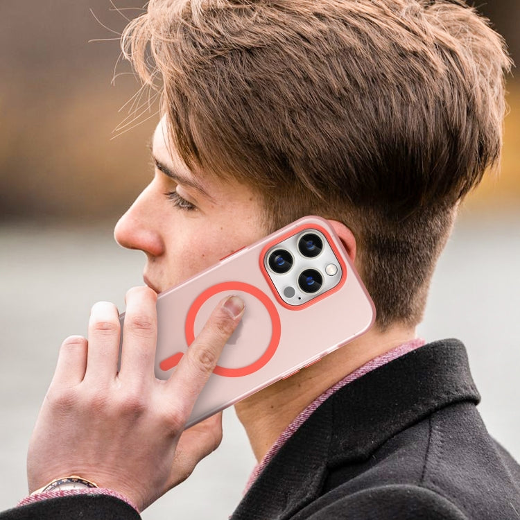 For iPhone 16 Pro MagSafe Frosted Translucent TPU + PC Full Coverage Phone Case(Red) by buy2fix