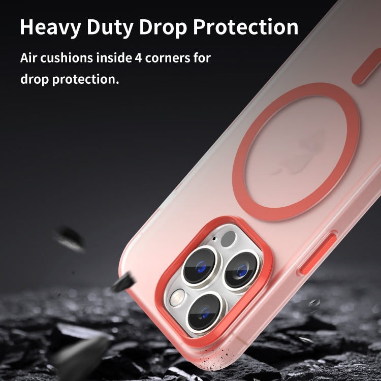 For iPhone 16 Pro MagSafe Frosted Translucent TPU + PC Full Coverage Phone Case(Red) by buy2fix
