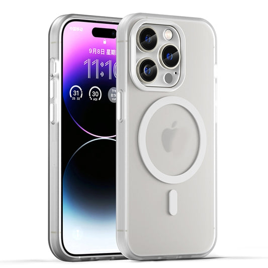 For iPhone 16 Pro Max MagSafe Frosted Translucent TPU + PC Full Coverage Phone Case(White) by buy2fix